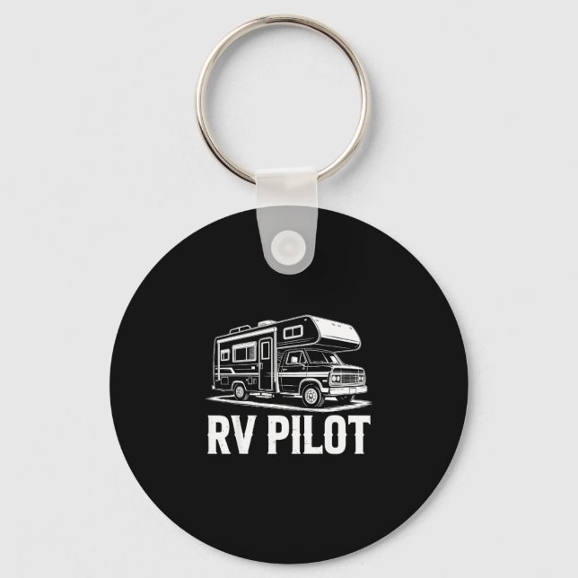 Rv camping camper rv pilot road trip adventure  key ring (Front)