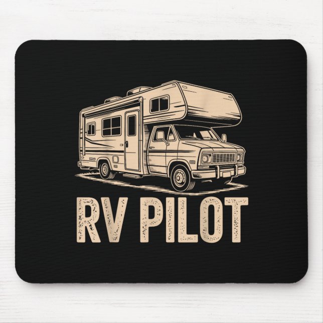 Rv camping camper rv pilot road trip adventure  mouse mat (Front)