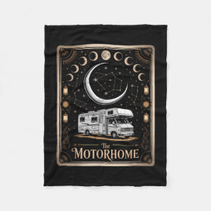 Rv camping camper the motorhome moon mountain fleece blanket