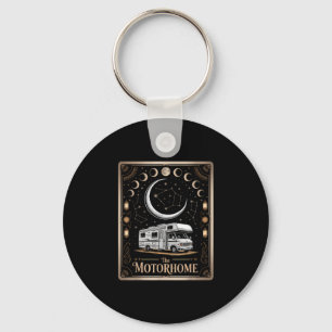 Rv camping camper the motorhome moon mountain key ring