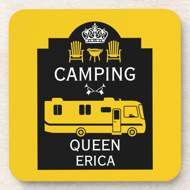RV Camping Queen USA Coaster (Front)