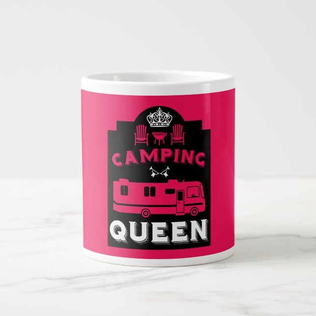 RV Camping Queen USA Large Coffee Mug (Front)