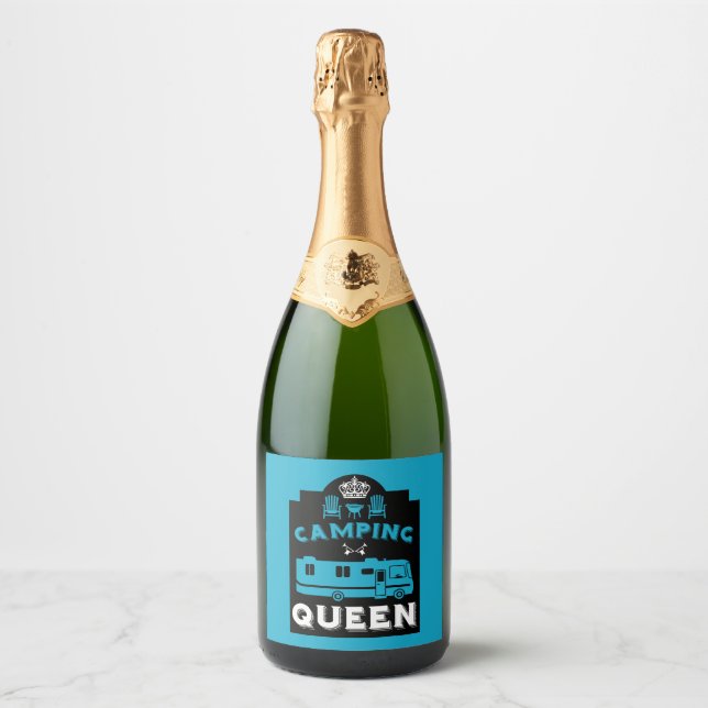 RV Camping Queen USA Sparkling Wine Label (Front)