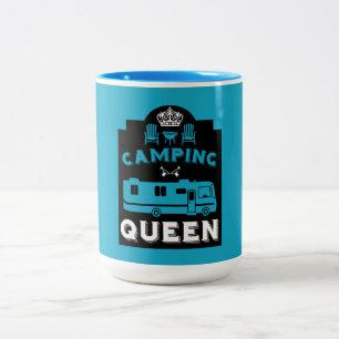 RV Camping Queen USA Two-Tone Coffee Mug