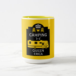 RV Camping Queen USA Two-Tone Coffee Mug