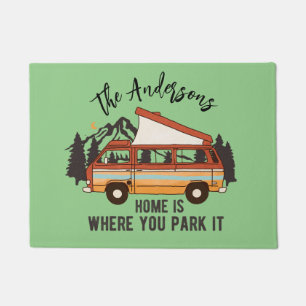 RV Camping Tent Trailer Home is Where You Park It Doormat
