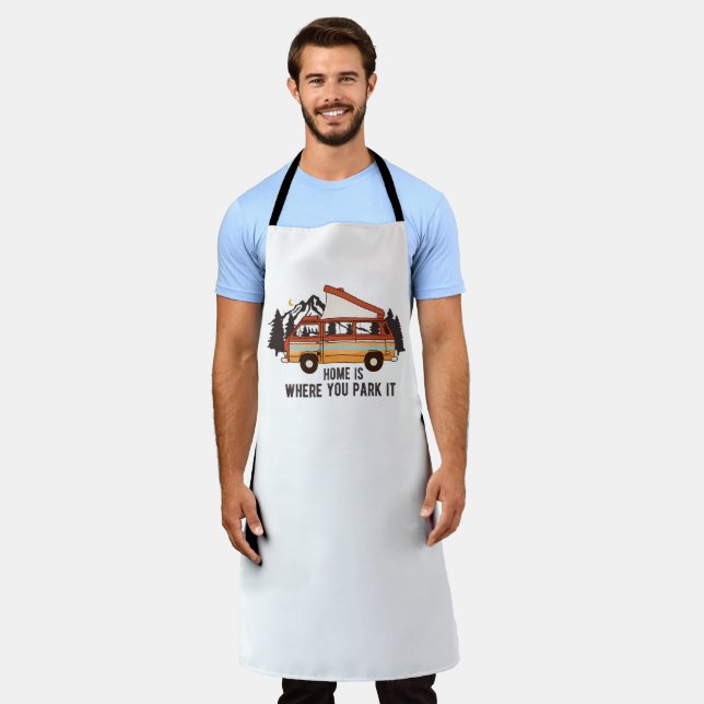 RV Camping Trailer "Home is Where You Park It"  Apron (Worn)
