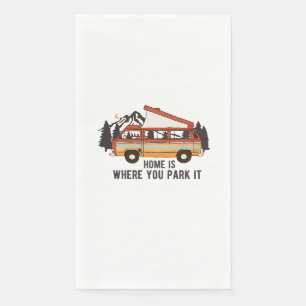 RV Camping Trailer "Home is Where You Park It"  Napkin
