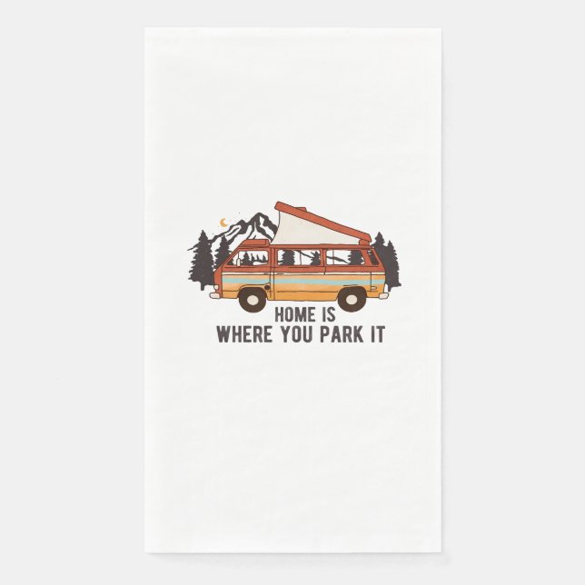 RV Camping Trailer "Home is Where You Park It"  Napkin (Front)