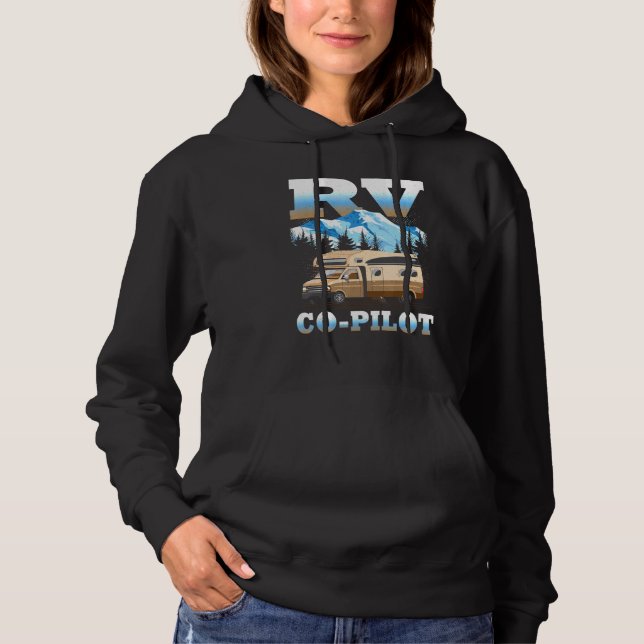 Rv Co Pilot Motorhome Camping Travel Vacation Coup Hoodie (Front)
