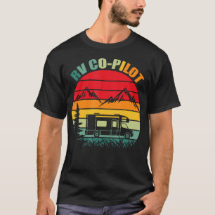 Rv Co-Pilot Retro Vintage Camper Funny Camping  Hi T-Shirt