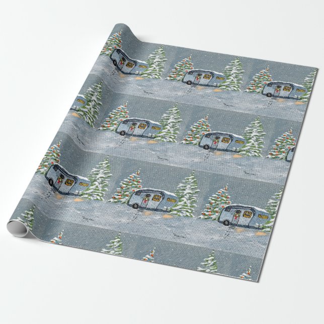 RV full time in the winter Christmas Wrapping Paper (Unrolled)