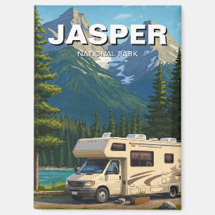 RV in Jasper National Park Canada Magnet