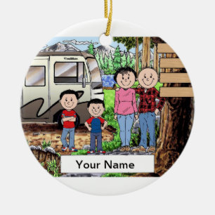 RV Lovers - 2 Boys Ceramic Tree Decoration