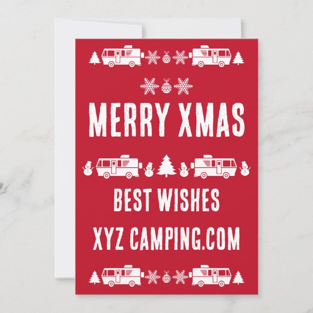 RV Motorhome Christmas Decor Holiday Card (Front)