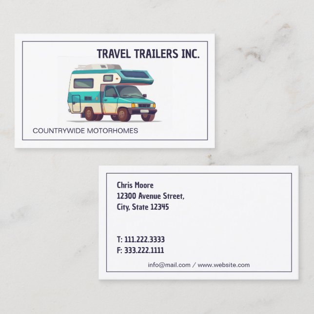 RV Motorhome Service Business Card (Front/Back)
