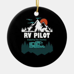 RV Pilot Camping Motorhome Travel Vacation Gift Ceramic Tree Decoration