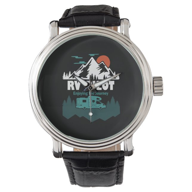 RV Pilot Camping Motorhome Travel Vacation Gift Watch (Front)