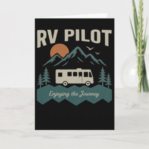 Rv Pilot Camping Retro Motorhome Travel Vacation C Card