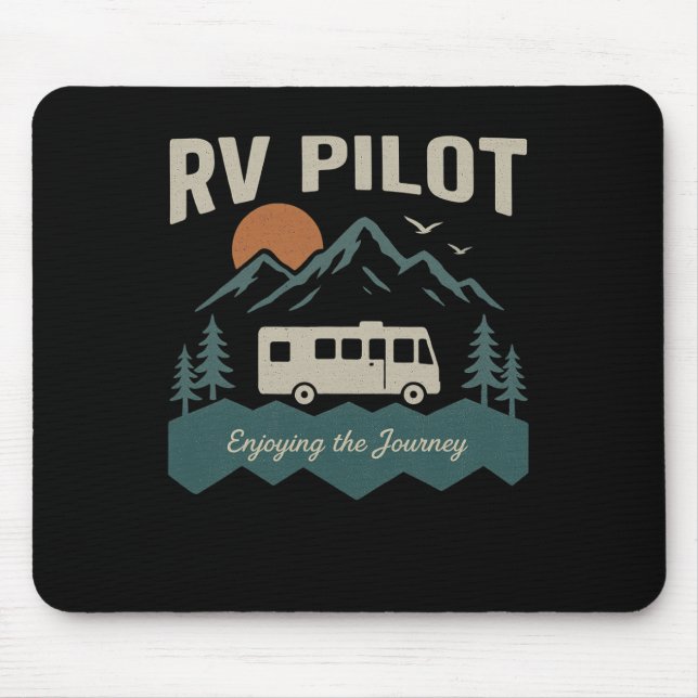 Rv Pilot Camping Retro Motorhome Travel Vacation C Mouse Mat (Front)