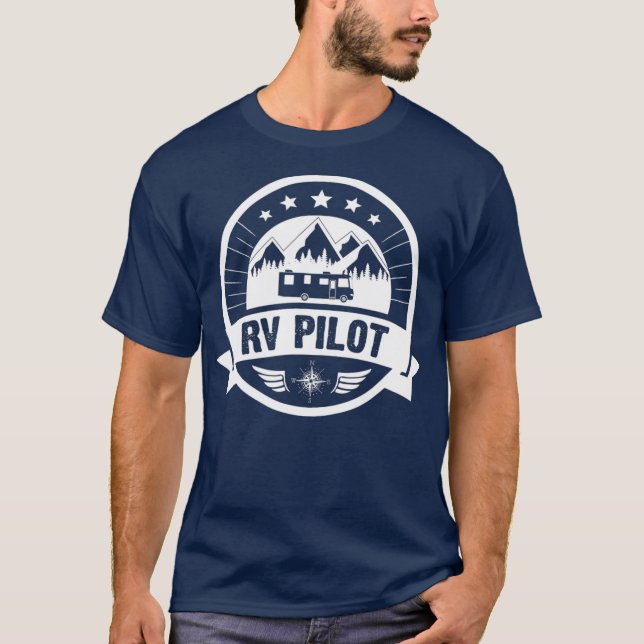 RV Pilot Funny Motorhome RV Travel  for Men T-Shirt (Front)