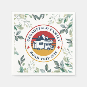 RV Road Trip Annual Family Reunion Vacation Paper Napkin