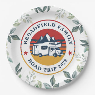 RV Road Trip Annual Family Reunion Vacation Paper Plate
