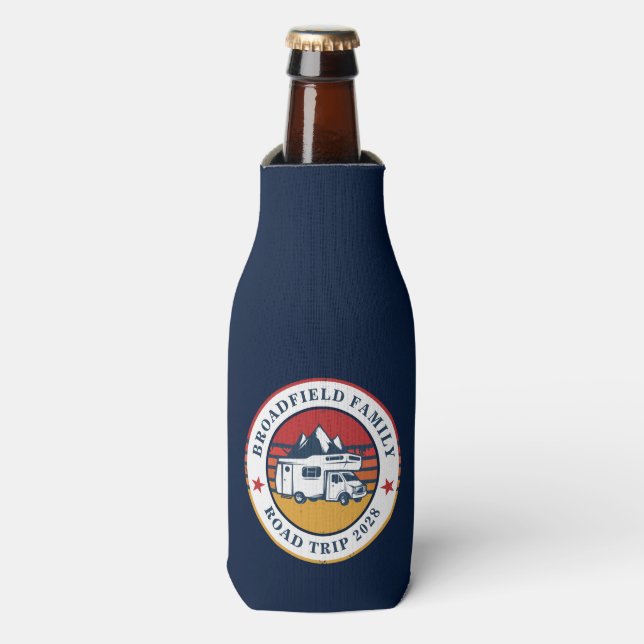 RV Road Trip Matching Family Adventure Keepsake Bottle Cooler (Bottle Front)