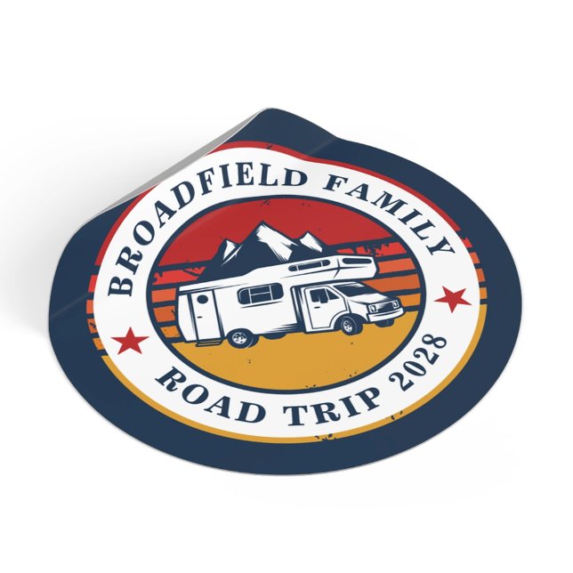 RV Road Trip Mum Matching Family Vacation Classic Round Sticker (RV Road Trip Mom Matching Family Vacation Classic Round Sticker)