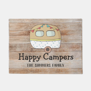 RV Trailer Happy Campers Personalised Family Doormat
