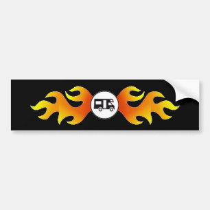RV with flames Bumper Sticker
