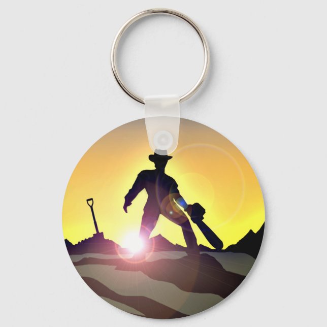 RWAC: Cowboy Chainsaw Spade Key Ring (Front)