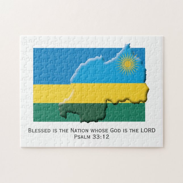 RWANDA | Blessed Nation | RWANDAN FLAG Jigsaw Puzzle (Horizontal)