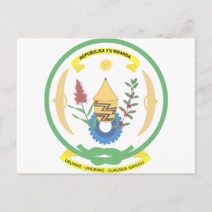 Rwanda coat of arms postcard