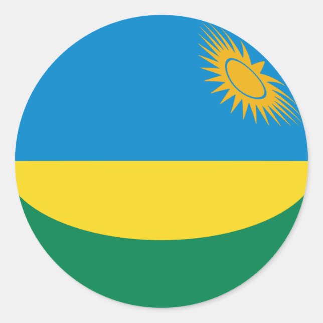 Rwanda Fisheye Flag Sticker (Front)