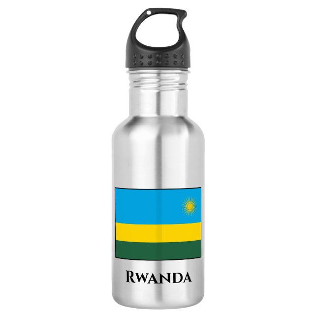 Rwanda Flag 532 Ml Water Bottle (Front)