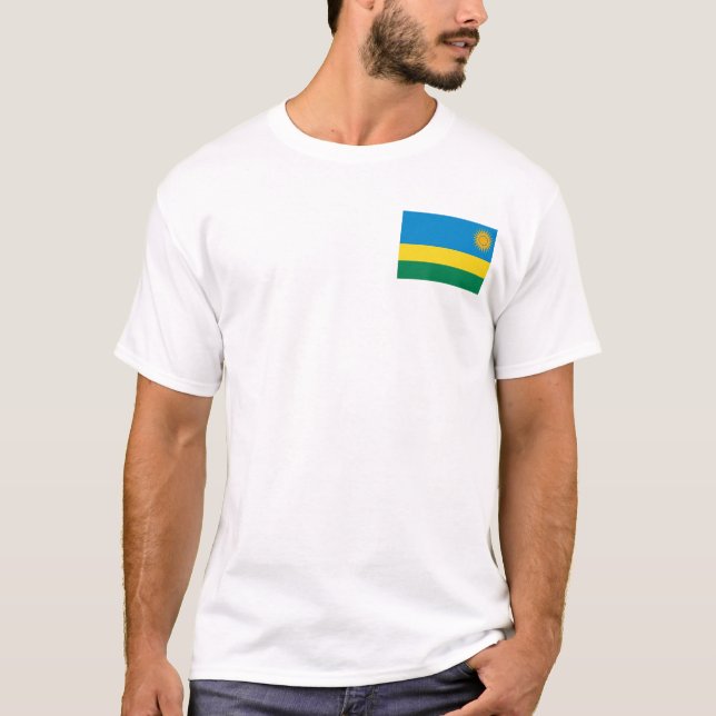 Rwanda Flag and Map T-Shirt (Front)