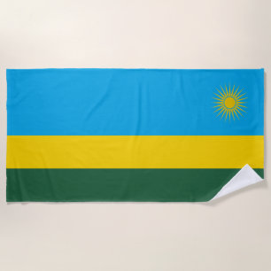 Rwanda Flag Beach Towel