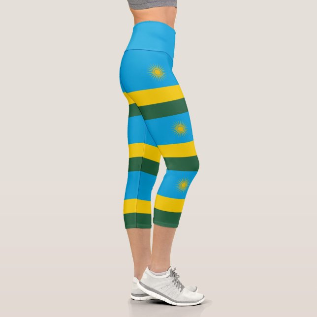 Rwanda Flag Capri Leggings (Right)