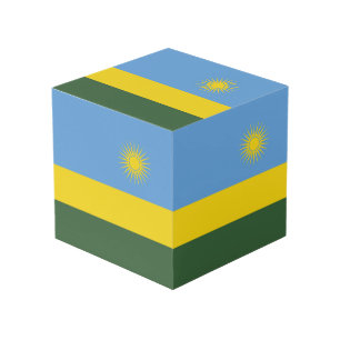 Rwanda flag cube