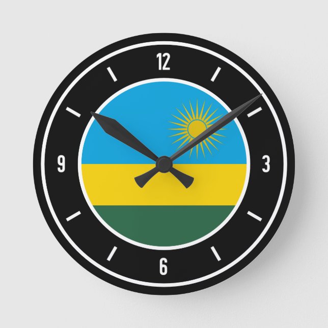 Rwanda Flag Elegant Round Clock (Front)