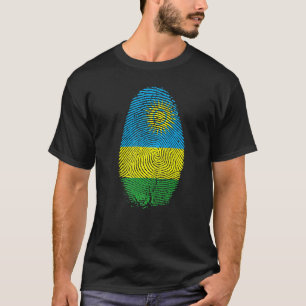 Rwanda Flag Fingerprint It Is In My Dna For Rwanda T-Shirt
