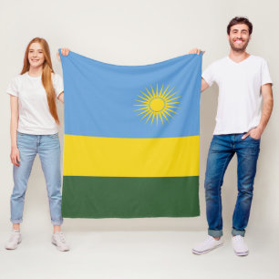 Rwanda flag fleece blanket