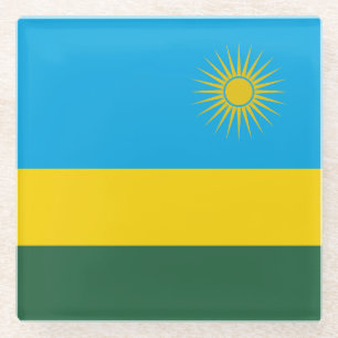 Rwanda Flag Glass Coaster