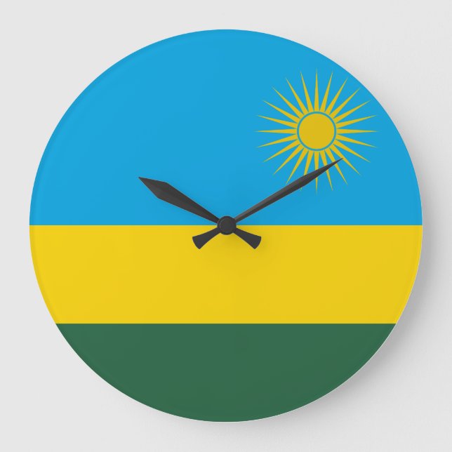 Rwanda Flag Large Clock (Front)