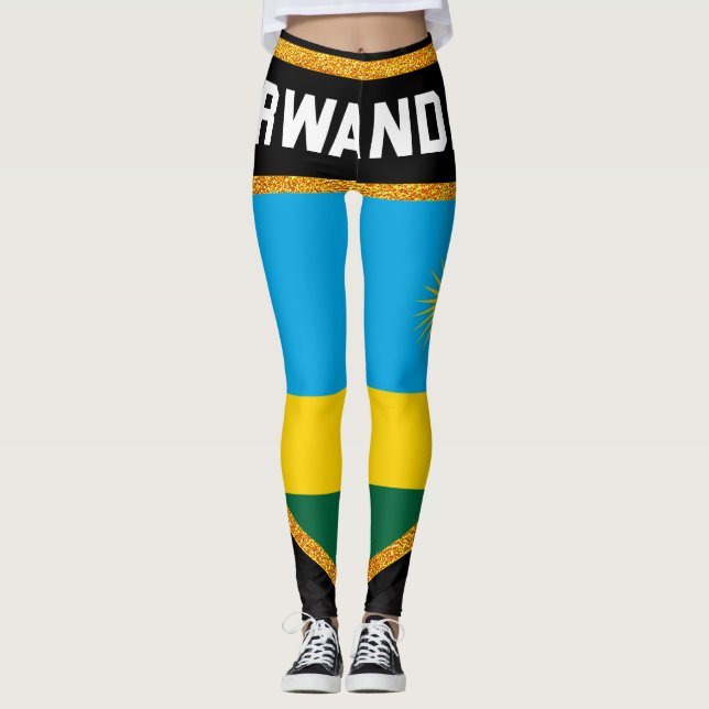 Rwanda Flag Leggings (Front)