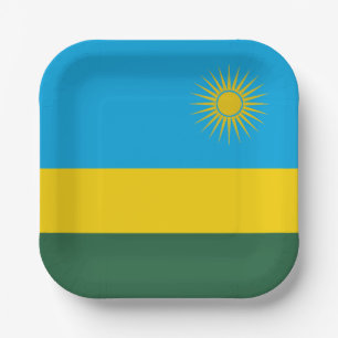 Rwanda Flag Paper Plate