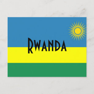 Rwanda flag postcard