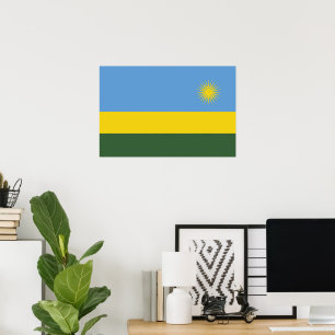 Rwanda flag poster