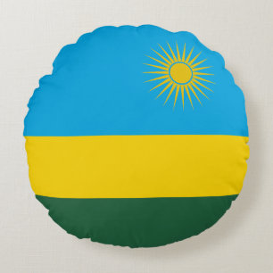 Rwanda Flag Round Cushion